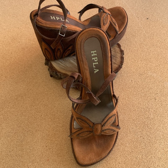 Brown Platforms Shoes unsized fits 6.5 - Picture 2 of 9